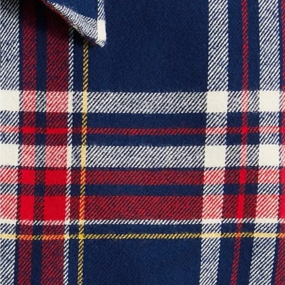 J. Crew Factory Boys Tartan Flannel Button-Down Shirt Size 6-7 | NWT Plaid - Picture 6 of 9